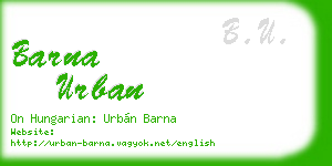 barna urban business card