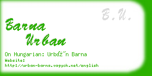 barna urban business card